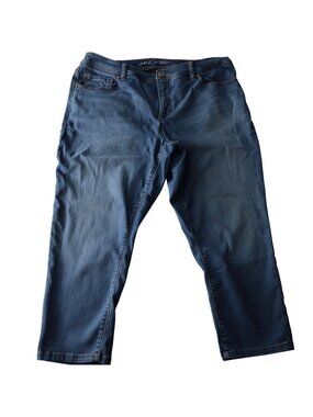 #921 INC Women's 16W Skinny Leg Jeans Tummy Control Dark Wash Denim